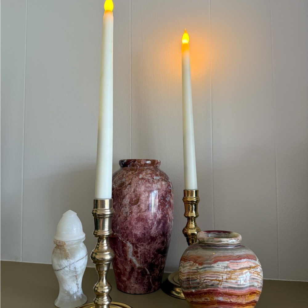 Pair Brass Candle Holders made in Taiwan